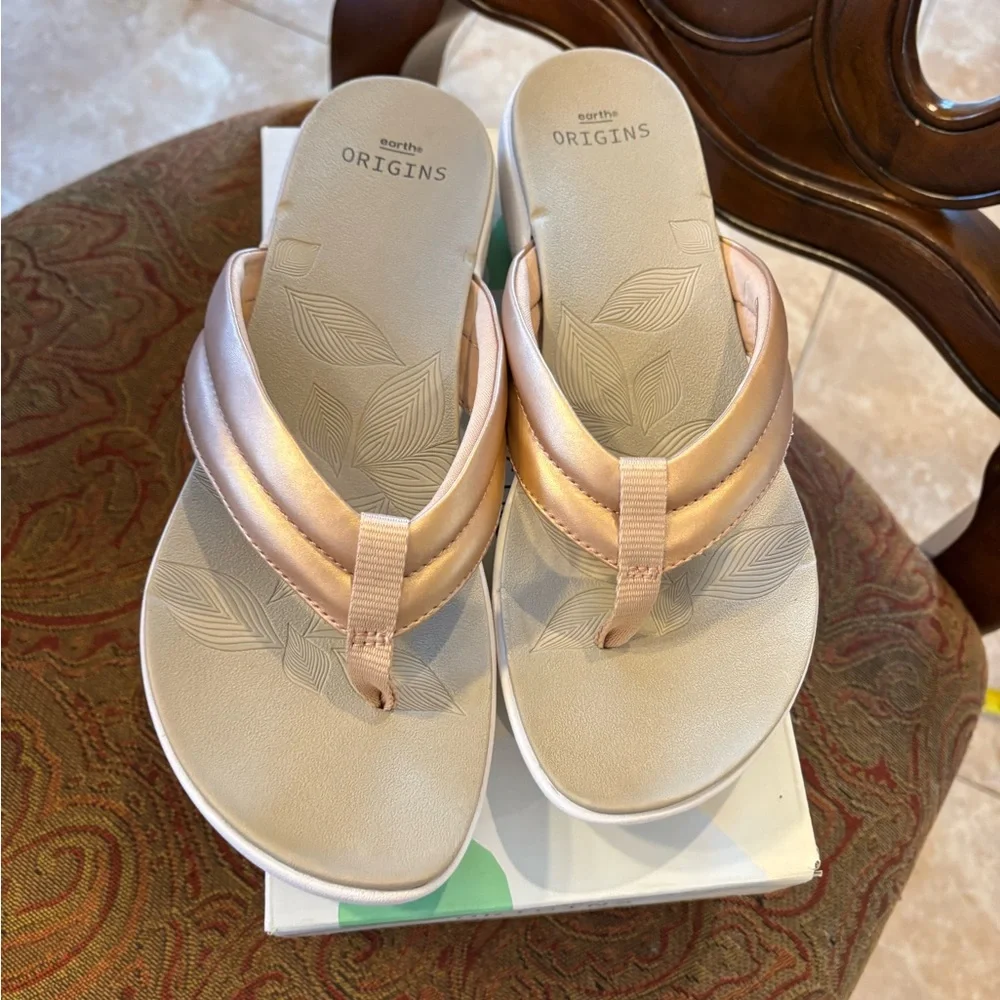 Earth Origins Women's Rose Gold Sandals NEW - Picture 3 of 5